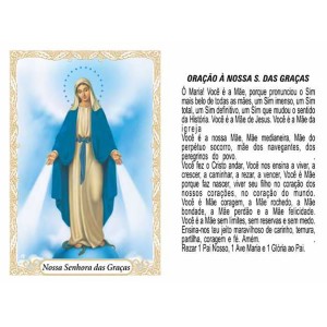 OG14045P100 - Oração N. Sra. Das Graças c/ 100un. - 9,5x6,5cm
