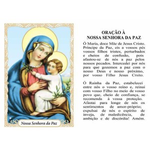 OG14069P100 - Oração N. Sra. Da Paz c/ 100un. - 9,5x6,5cm