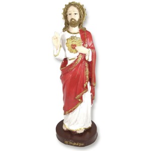 IM1740408 - Imagem Sagrado Coração de Jesus Resina - 21x7cm