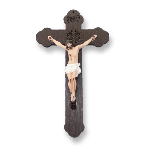 CW761205 - Crucifixo de Parede São Bento Madeira - 28X16cm