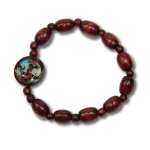 PU760205 - Pulseira São Jorge Madeira  -  8x1,6cm