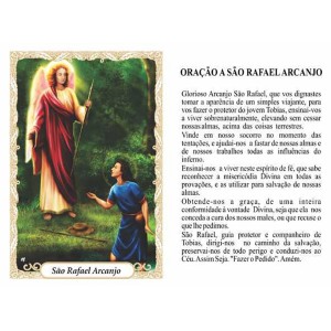 OP41804P100 - Oração São Rafael Arcanjo c/ 100un. - 6x4cm