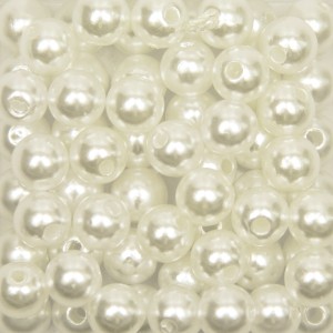 CTM1070031P50G - Contas Bolinhas Pérola Creme c/ 50 gramas - 10mm