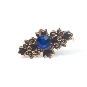 BR2001 - Broche p/ Manto de N. Sra. c/ Strass Azul - 3x2cm