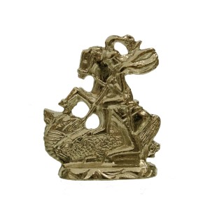 IM89412 - Imagem São Jorge Metal Ouro Velho - 5x3cm