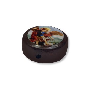 ET761600P6 - Entremeio São Miguel Arcanjo Passante Madeira c/ 6 un. - 1,6x1,6cm