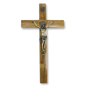 CW760171 - Crucifixo de Parede São Bento Madeira - 33x18cm