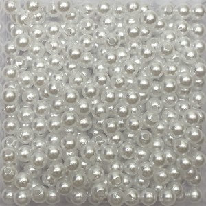 CTM1070005P250G - Contas Bolinhas Pérola Branca c/ 250 gramas - 5mm