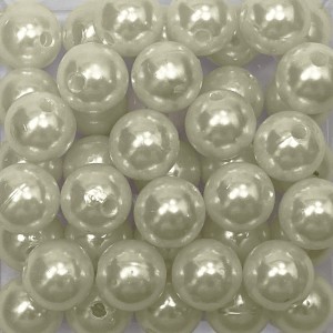 CTM1070041P50G - Contas Bolinhas Pérola Creme c/ 50 gramas - 12mm