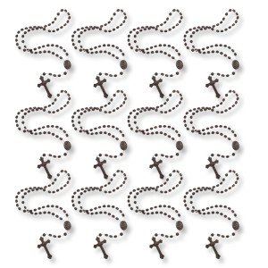 TE050038P12 - Terço Acrílico Marrom c/ 12un. - 32cm