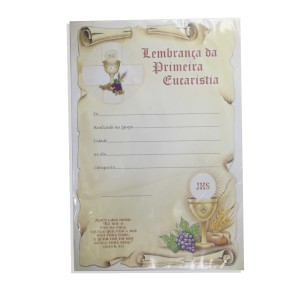 CF112001 - Certificado de Primeira Eucaristia - 28x19cm