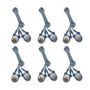 ES720102P6 - Escapulário N. Sra. Aparecida Infantil Acrílico Azul c/ 6un. - 60x1,4cm