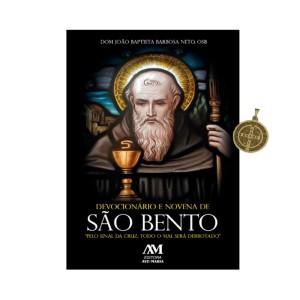 LI47550 - Devocionário e Novena de São Bento c/ Medalha - 15x11cm