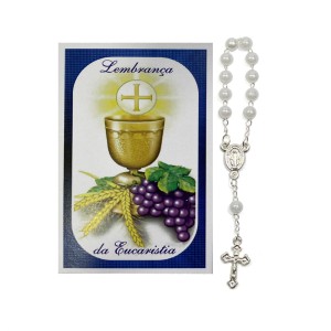 CT112029 - Cartão Lembrança da Eucaristia c/ Dezena – 9,5x6cm