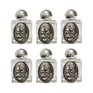 GF750100P6 - Garrafinha Sagrada Família Níquel Envelhecido c/ 6un. - 5x3cm