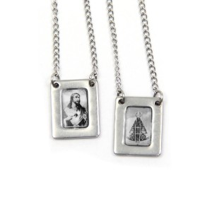 ES42004 - Escapulário N. Sra. Aparecida Aço Inox - 61,8x1,4cm (R081)