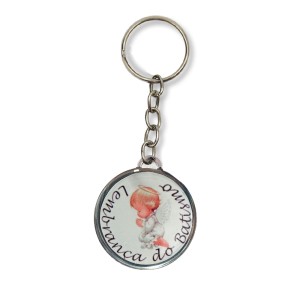 CH14101 - Chaveiro Lembrança do Batismo Resinado - 9x3,5cm