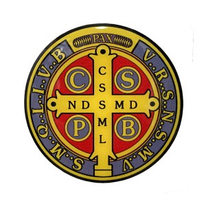 AD82470 - Adesivo Medalha de São Bento Resinado - 6,6x6,6cm