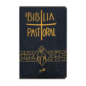 BI151558 - Nova Bíblia Pastoral Jeans c/ Ziper - 22x15cm