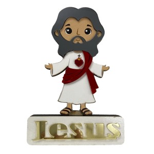 PE721862 - Pedestal Sagrado Coração de Jesus MDF - 15x10cm