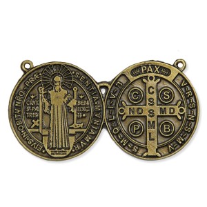MD1420123 - Medalhão de Porta Dupla Ouro Velho - 8x4,5cm