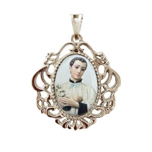 MD129440 - Medalha São Luiz Camafeu Níquel - 4,5x4cm