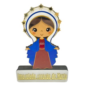 PE721807 - Pedestal Imaculado Coração de Maria MDF - 15x10cm