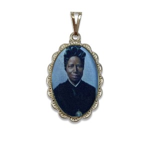 MD128069 - Medalha Santa Josefina Bakhita Rendada Níquel - 4,2x2,5cm