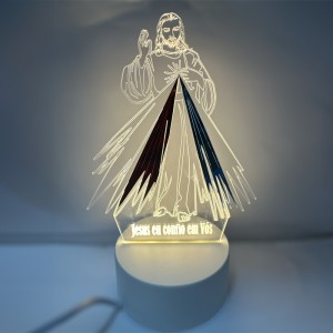 LU1970120 - Luminária Jesus Misericordioso Led- 21,5x9,5cm