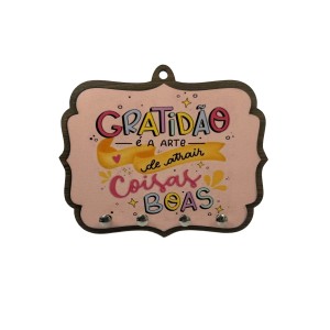 PC1981002 - Porta Chaves Gratidão - 17,5x14cm