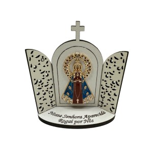 OT813550 - Oratório N. Sra. Aparecida Madeira - 10x10cm