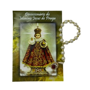 TE950630 - Terço c/ Oração Menino Jesus de Praga - 12cm