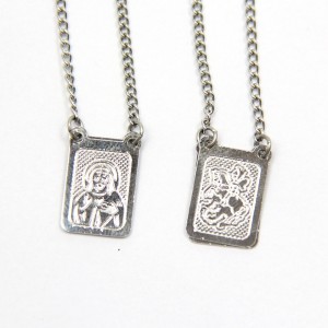 ES44030 - Escapulário São Jorge Aço Inox - 61,4x1cm (R216)