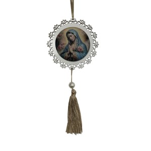 AO4101531 - Adorno N. Sra. De Guadalupe MDF Branco Resinado - 22x9,7cm