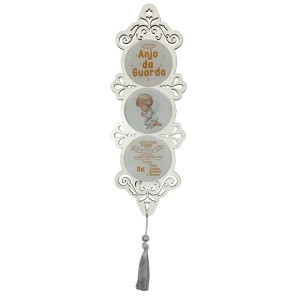 DE720513 - Adorno Anjo da Guarda MDF Branco Resinado - 40x10,5cm