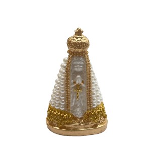 IM720228 - Imagem N. Sra. Aparecida Infantil c/ Pérola Branca e Strass - 13,5x8,5cm