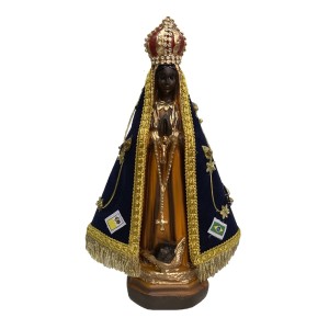 IM100480 - Imagem N. Sra. Aparecida c/ Veludo e Strass - 24x14cm