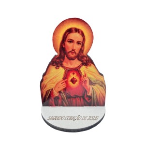 AO291102 - Pedestal Sagrado Coração de Jesus MDF - 7,5x5,3cm