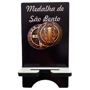 DR11149 - Porta Celular Medalha de São Bento MDF - 17x9,5cm