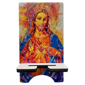 DR11600 - Porta Celular Sagrado Coração de Jesus MDF - 17x9,5cm