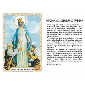 OP14038P100 - Oração N. Sra. Do Trabalho c/ 100un. - 6x4cm