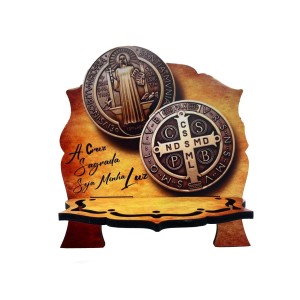 PB814000 - Porta Bíblia São Bento Madeira MDF - 20,5x19cm (P)