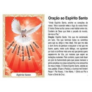OP41806P100 - Oração Espírito Santo 7 Dons Vermelho c/ 100un. - 6x4cm