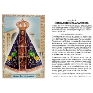 OG14003P100 - Oração N. Sra. Aparecida c/ 100un. - 9,5x6,5cm