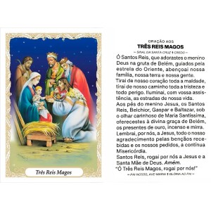 OG41816P100 - Oração Três Reis Magos c/ 100un. - 9,5x6,5cm