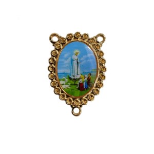 ET1954002 - Entremeio N. Sra. De Fátima Dourado Resinado 1un. - 3,5x2,4cm