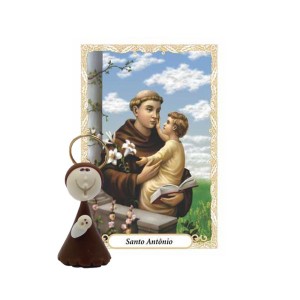 ST16020 - Mini Santinho Santo Antônio de Biscuit c/ Oração
