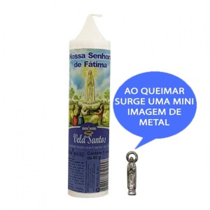 VE155103 - Vela N. Sra. de Fátima c/ Santo de Bolso - 14x3cm
