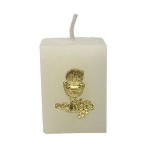 VE112005 - Vela Primeira Eucaristia c/ Pingente Dourado - 5x3,5cm