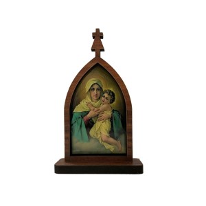 CP81800 - Capela Mãe Rainha MDF Amadeirado (P) - 10,5x6,5cm